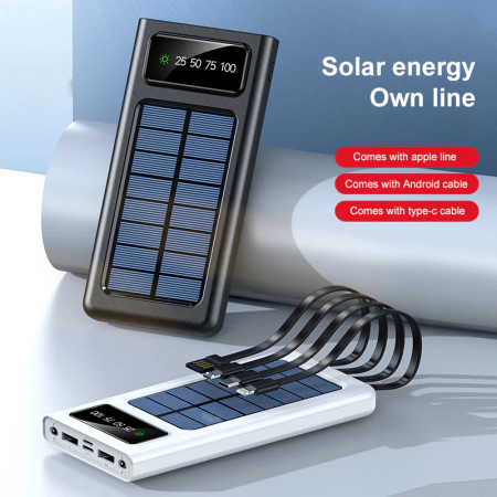 Solar Power Bank 20000mAh External Battery for any Mobile Phone Fast Charger Portable Outdoor Power bank