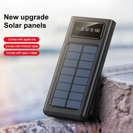 Solar Power Bank 20000mAh External Battery for any Mobile Phone Fast Charger Portable Outdoor Power bank