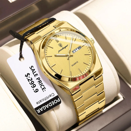 POEDAGAR 930 Luxury Sport Wrist Watch For Man -Full Golden